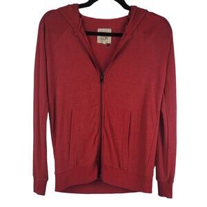 Chaser Red Hooded Full Zip Front Pocket Lightweight Jacket XS